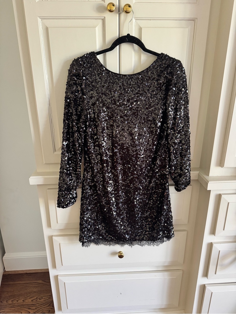 Sachin + Babi Black Sequin Midi Dress